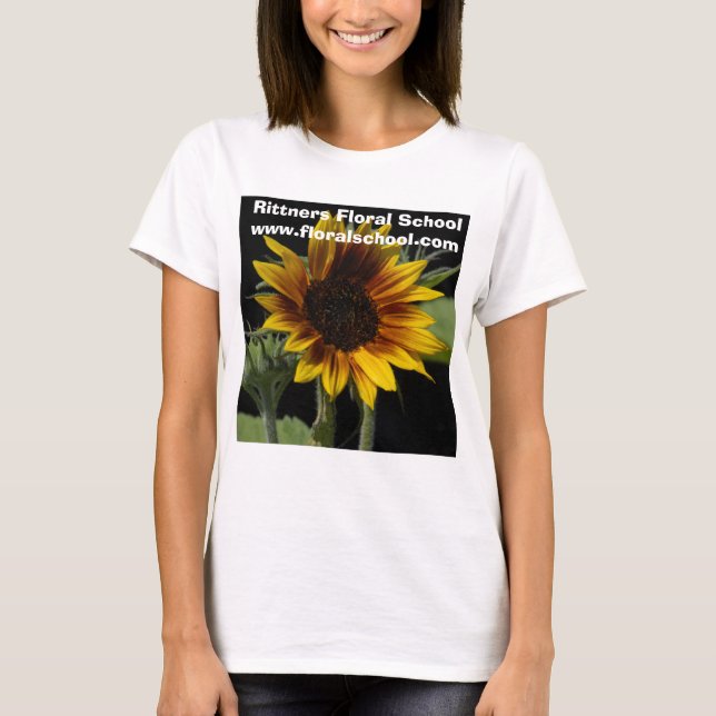 T-shirt Minisunflowerlargereversed2, Sc floral de (Devant)