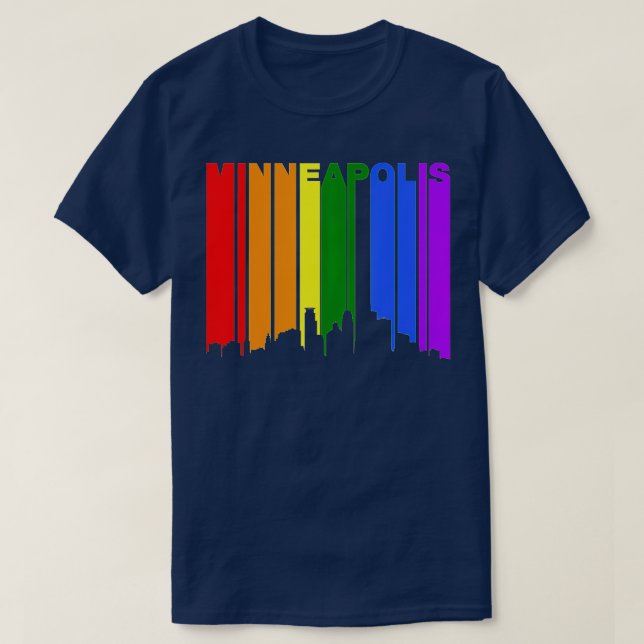 T-shirt Minneapolis Minnesota Gay pride LGBTQ Rainbow Skyl (Design devant)