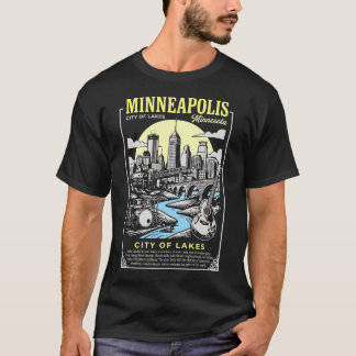 T-shirt Minneapolis Ville Minnesota Ville des Lacs