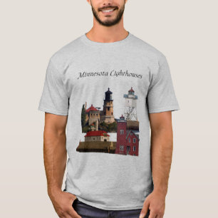 T-shirt Minnesota Lighthouses chemise noir lettrage