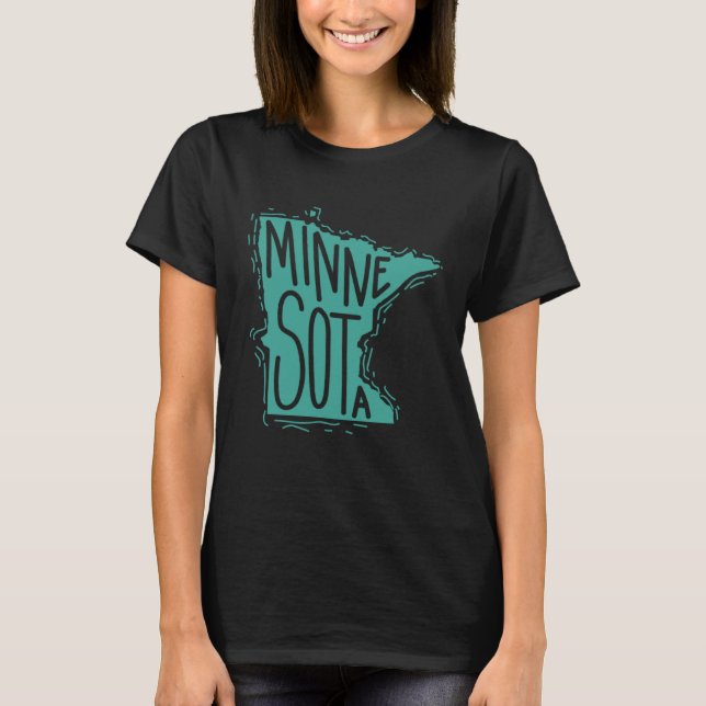 T-shirt Minnesota Map Outline USA America (Devant)