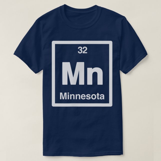 T-shirt Minnesota, MN, Élément de tableau périodique, 32e  (Design devant)