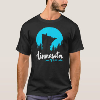 T-shirt Minnesota Terrain De L'État De 10000 Lacs