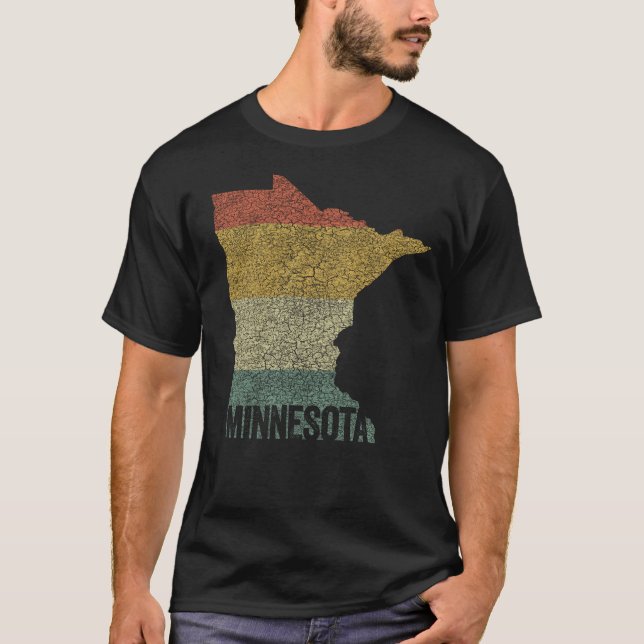 T-shirt Minnesota Vintage Retro Couleur de coucher de sole (Devant)