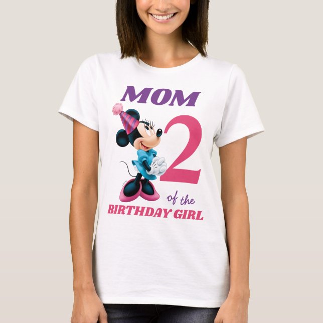 T-shirt Minnie | Maman de la fille d'anniversaire (Devant)