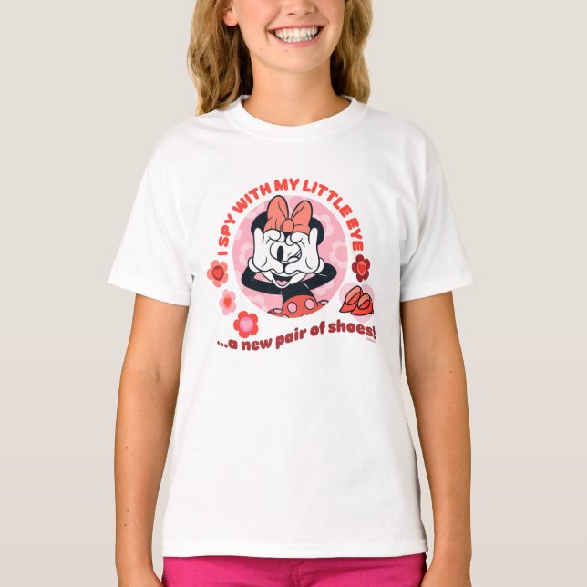 T-shirt Minnie Mouse I Spy With My Little Eye… (Devant)