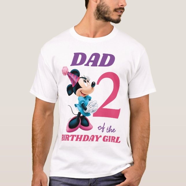 T-shirt Minnie | Papa de la fille d'anniversaire (Devant)
