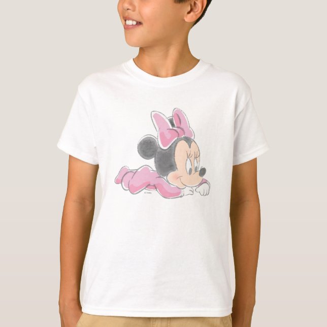 T-shirt Minnie souris bébé | Pyjamas roses (Devant)