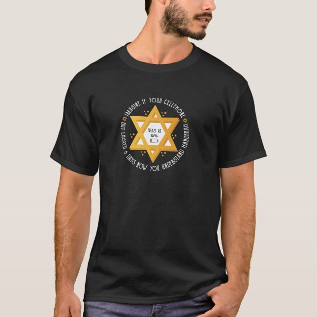 T-shirt Minorah Cellphone Hanoukka juif laid Noël S (Devant)