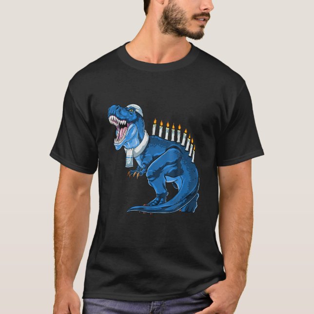 T-shirt Minorasaurus Rex, T Rex Dinosaur Hanoukka (Devant)