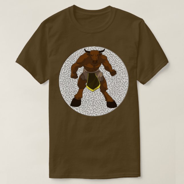 T-shirt Minotaure devant un Maze (Design devant)