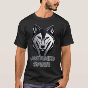 T-shirt Minuit Noir et Métallurgique Loup Logo Art