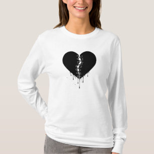 T-shirt Minuit Réparé : Cœur d'Obsidienne Cousu