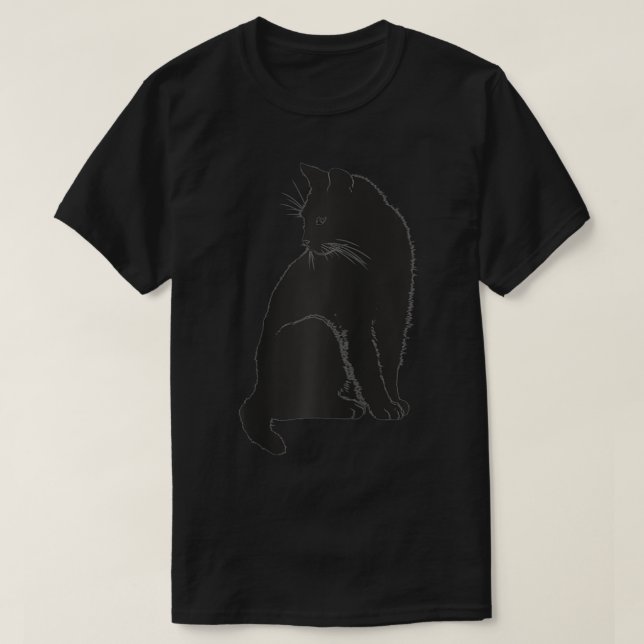 T-shirt Minuscule Chat noir propriétaire Feline Art Kitten (Design devant)