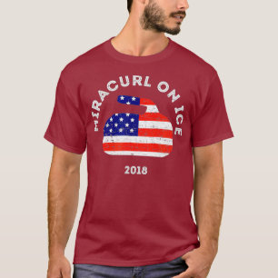 T-shirt Miracurl sur glace 2018 Drapeau américain de curli