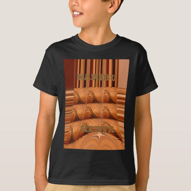 T-shirt Miroir africain traditionnel : Girafe tissée (Devant)