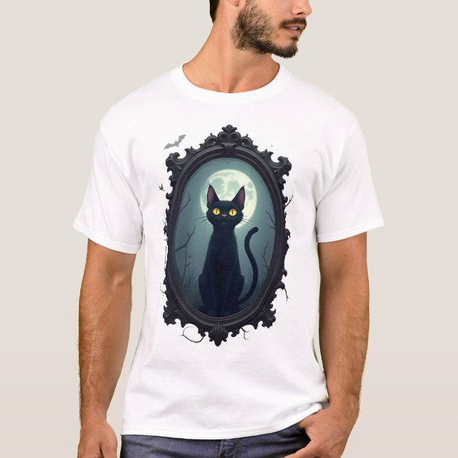 T-shirt Miroir de chat hanté (Devant)