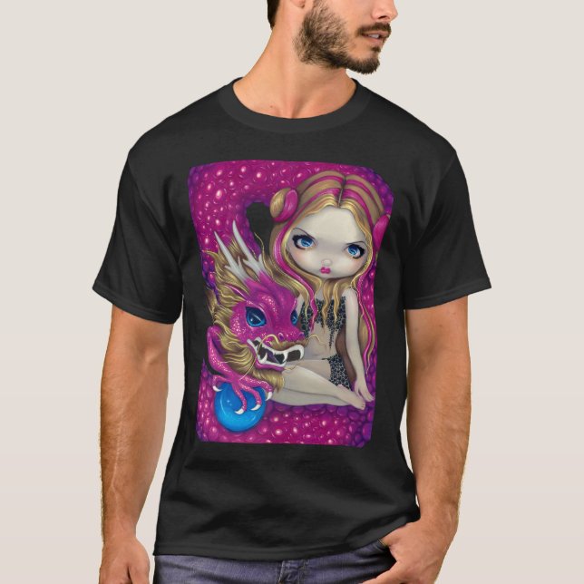 T-shirt Miroiter la chemise rose de dragon (Devant)