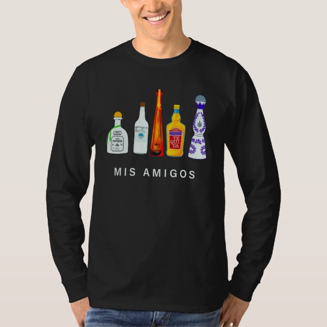 T-shirt Mis Amigos Tequila Vin Boire  Alcool (Devant)