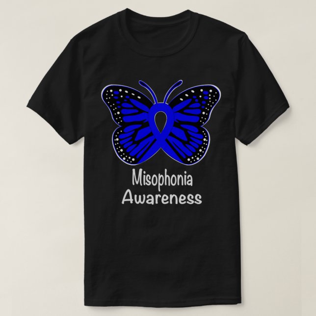 T-shirt Misophonia Awareness Warrior Support Survivor Blue (Design devant)