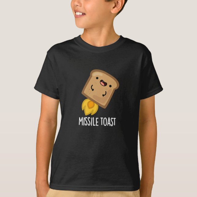 T-shirt Missile Toast amusant Mistletoe Puns Dark BG (Devant)