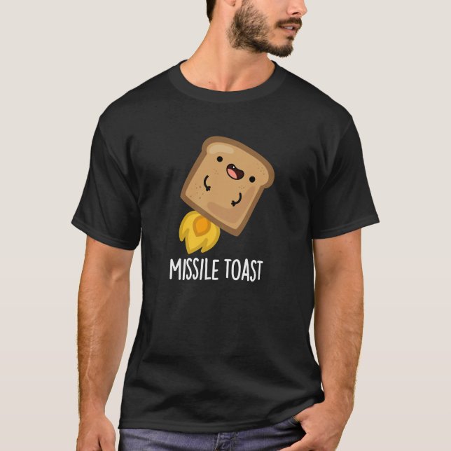T-shirt Missile Toast amusant Mistletoe Puns Dark BG (Devant)