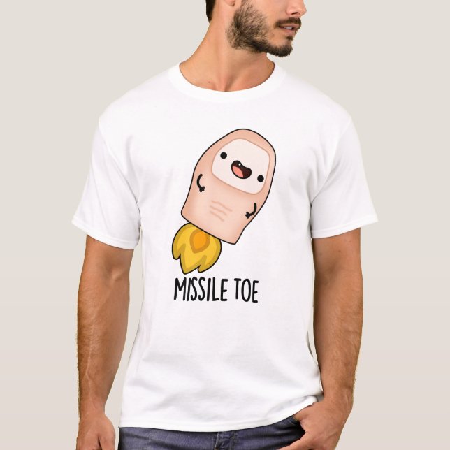 T-shirt Missile Toe drôle Mistletoe Pun (Devant)