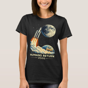 T-shirt Mission Artemis ii sur la lune en 2026, les humain