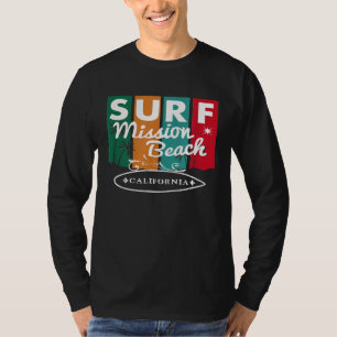 T-shirt Mission Beach California Surf Surboard Retro Vin