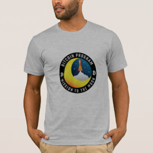 T-shirt Mission Bitcoin sur le gris de la Lune