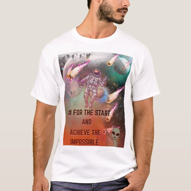 T-shirt Mission cosmique de l'astronaute - Défier la gravi (Devant)
