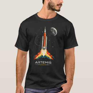 T-shirt Mission de lancement de la fusée spatiale Artemis