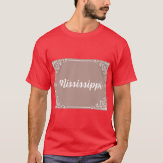 T-shirt Mississippi Monogram Style Boho Pastel Rose