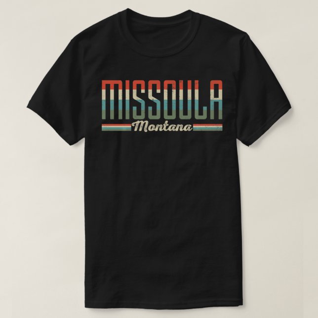 T-shirt Missoula Montana Retro Vintage de transfert de cad (Design devant)