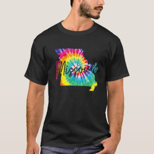 T-shirt Missouri Tie Dye State Map Pride Hippie Vintage Re