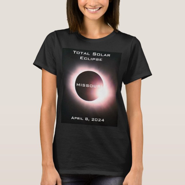 T-shirt Missouri Total éclipse solaire 8 avril 2024 (Devant)