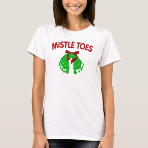 T-shirt Mistle botte Noël avec la pointe du pied de pieds