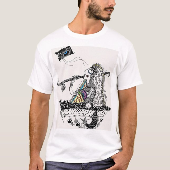 T-shirt "Mithila Marvel : Élégance traditionnelle dans la  (Devant)
