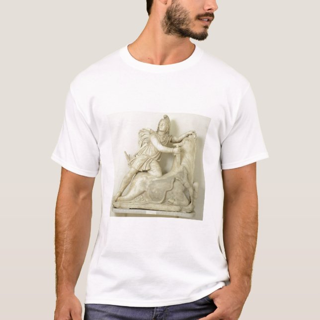 T-shirt Mithras sacrifiant Taureau, soulagement de marbre, (Devant)