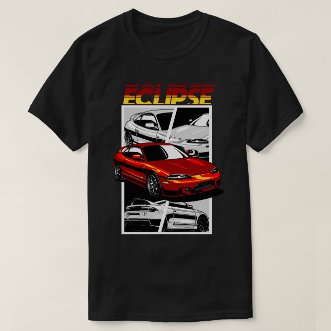 T-shirt Mitsubishi Eclipse en mélange rouge max (Design devant)