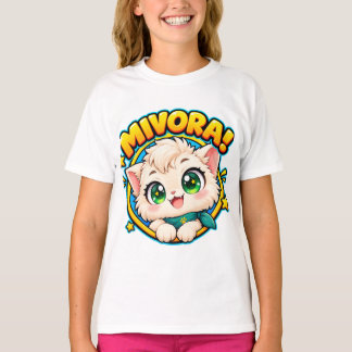 T-shirt Mivora Cute Anime Chat avec Étoiles Brillantes