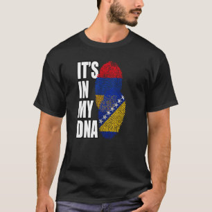 T-shirt Mix ADN Drapeau Patrimoine Bosniaque Et Arménien
