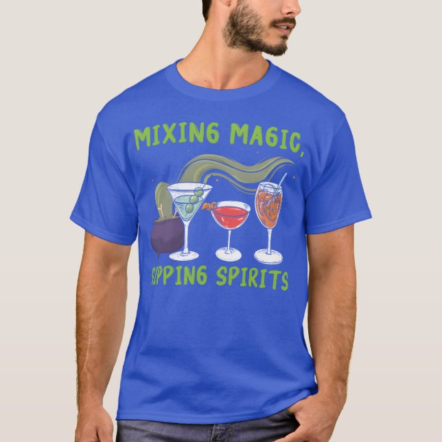 T-shirt Mixer Magic Sipping Spirits Bartender Halloween bo (Devant)
