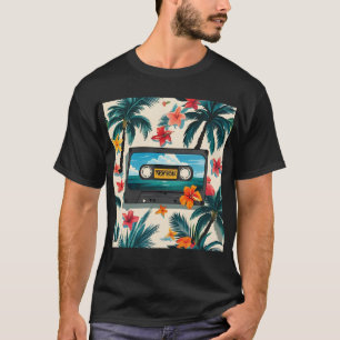 T-shirt Mixtape Tropicale - Tee de Cassette Florale