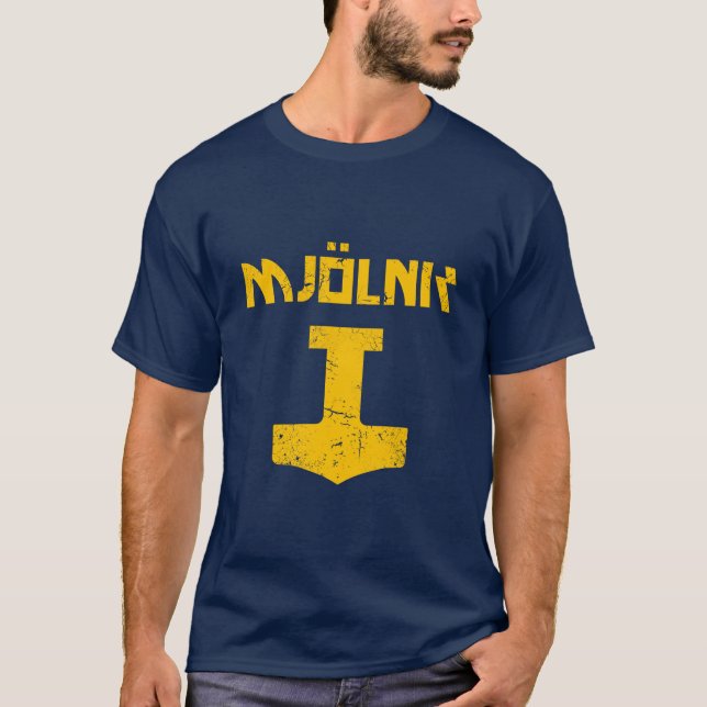 T-shirt mjolnir_golden_destroyed (Devant)