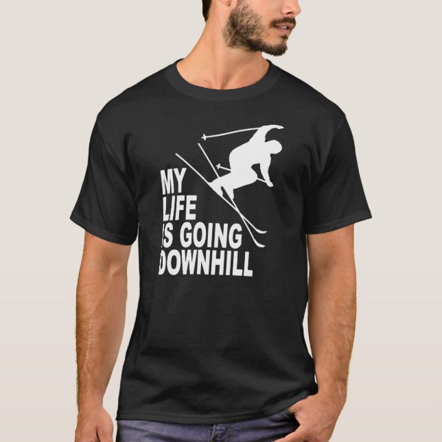 T-shirt MLIGD - skieur - chemise noire - conception (Devant)