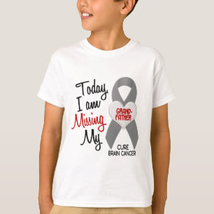 T-shirt Mlle absente My Grandfather 1 de cancer du cerveau