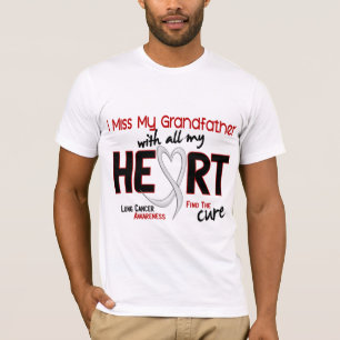 T-shirt Mlle My Grandfather du cancer de poumon I