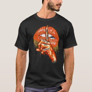 T-shirt Mme Orange Lips Ribbon Multiple Sclerosis Lauréats