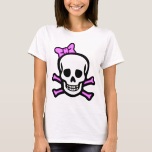 T-shirt Mme Skull et os croisés avec la dent d'or